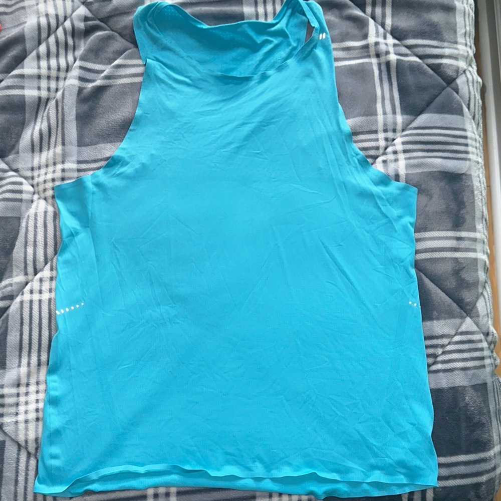 Lululemon Fast and Free Aqua Blue Tank